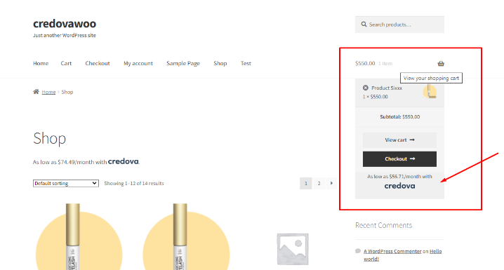 WooCommerce Mini Cart As Low As settings